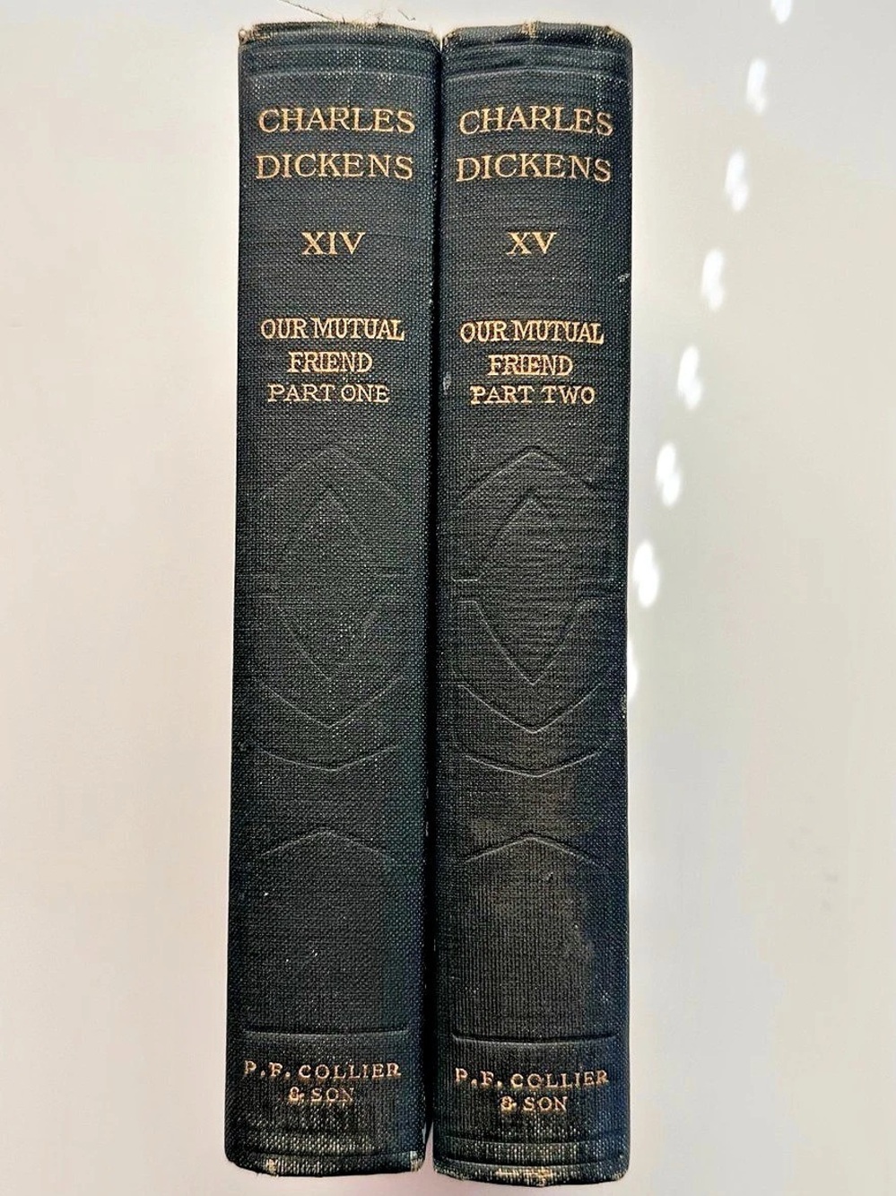 P. F. Collier & Son Our Mutual Friend Two-Volume Set Black XV Charles Dickens 19